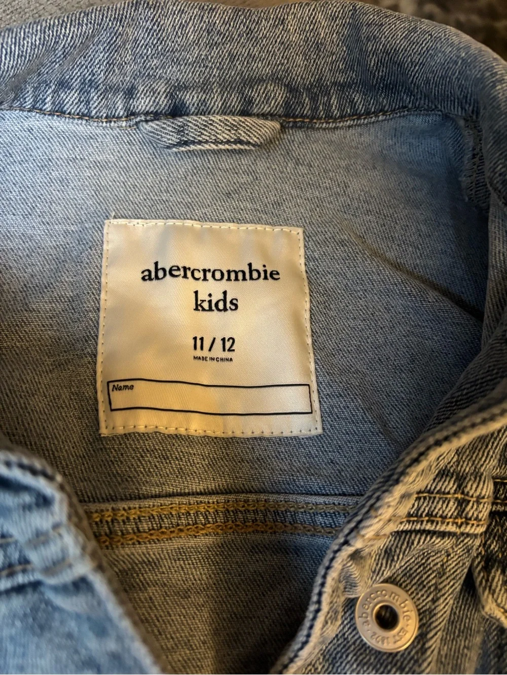 abercrombie kids Light Blue Denim Jacket with Daisy Details